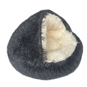 Pet Cat Bed Semi Enclosed Dog House (Option: Dark grey-100cm-Plush)