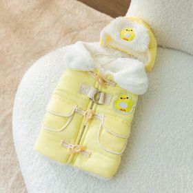 Cat Clothes Autumn And Winter Clothes Thickened Cotton-padded Clothes Anti-lint (Option: Lok Yellow Chick-L)