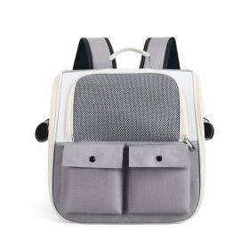 Outdoor Portable Backpack Portable Folding Breathable Cat Pet Dog Bag (Option: 4 Gray)