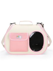 Outdoor Portable Backpack Portable Folding Breathable Cat Pet Dog Bag (Option: Crossbody Pink)