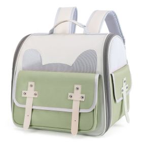Outdoor Portable Backpack Portable Folding Breathable Cat Pet Dog Bag (Option: 7 Green)