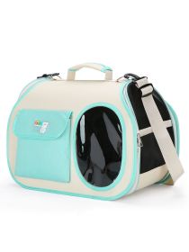 Outdoor Portable Backpack Portable Folding Breathable Cat Pet Dog Bag (Option: Crossbody Green)