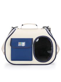 Outdoor Portable Backpack Portable Folding Breathable Cat Pet Dog Bag (Option: Crossbody Blue)