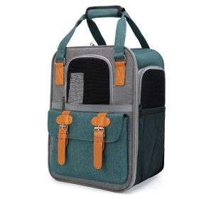 Outdoor Portable Backpack Portable Folding Breathable Cat Pet Dog Bag (Option: 6 Green)