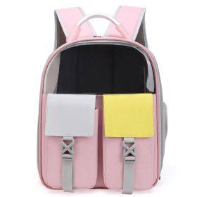 Outdoor Portable Backpack Portable Folding Breathable Cat Pet Dog Bag (Option: 06 Style Pink)