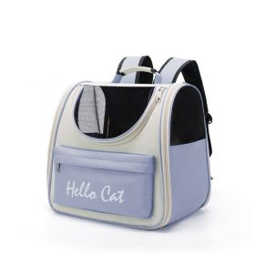Outdoor Portable Backpack Portable Folding Breathable Cat Pet Dog Bag (Option: 2Blue)
