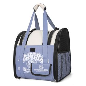 Outdoor Portable Backpack Portable Folding Breathable Cat Pet Dog Bag (Option: 5 Blue)