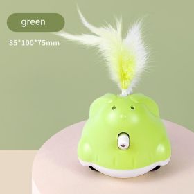 Feather Fishing Rod Turntable Automatic Self-Hi Laser Cat Teaser Toy (Option: Greenish White-One Size)