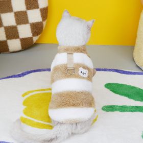 Pet Cat Clothes Fleece Sweatshirt (Option: Khaki-L)