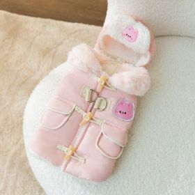 Cat Clothes Autumn And Winter Clothes Thickened Cotton-padded Clothes Anti-lint (Option: Pink Rabbit-S)