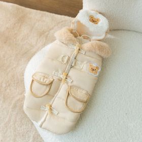 Cat Clothes Autumn And Winter Clothes Thickened Cotton-padded Clothes Anti-lint (Option: Mi Elegant White Bear-S)